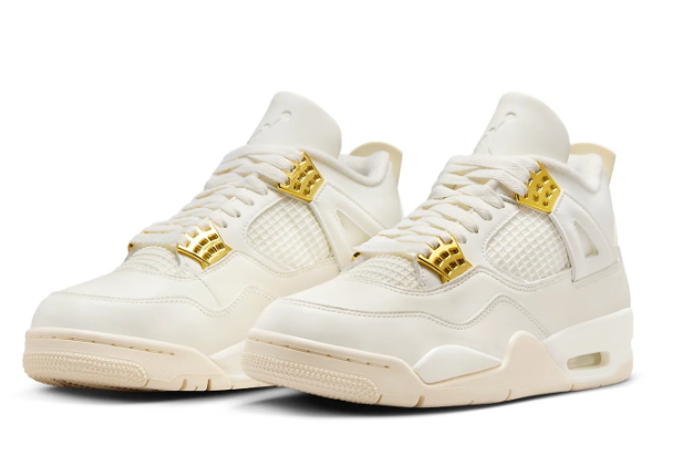 Air Jordan 4 Retro 'White & Gold' – Sail/Metallic Gold | AQ9129-170